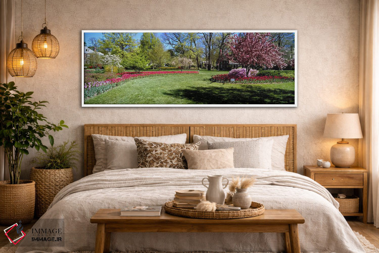 تابلو دکوراتیو Sherwood Gardens, Baltimore, Maryland, USA,لاله ها و در… اثر پانورامیک ایمجز - D4W