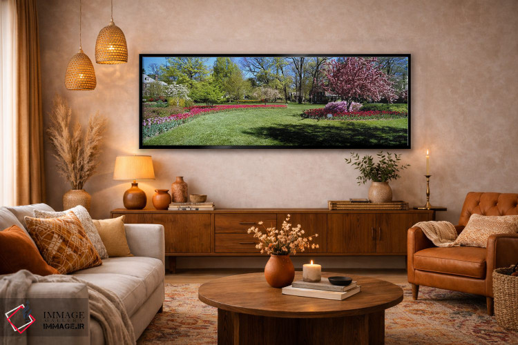 تابلو دکوراتیو Sherwood Gardens, Baltimore, Maryland, USA,لاله ها و در… اثر پانورامیک ایمجز - D6B