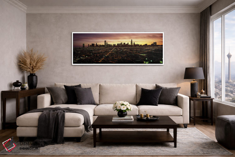 تابلو دکوراتیو High angle view of a city at night, Chicago, Cook Count… اثر پانورامیک ایمجز - D4W