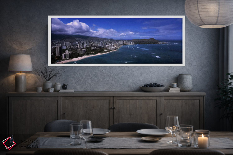 تابلو دکوراتیو Waikiki Beach, Honolulu, Oahu, Hawaii, USA #2,ساختمان ه… اثر پانورامیک ایمجز - D4W