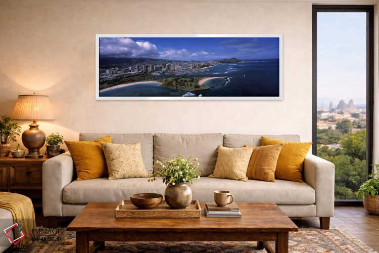 تابلو دکوراتیو Ala Moana Beach Park, Waikiki Beach, Honolulu, Oahu, Ha… اثر پانورامیک ایمجز - D4W