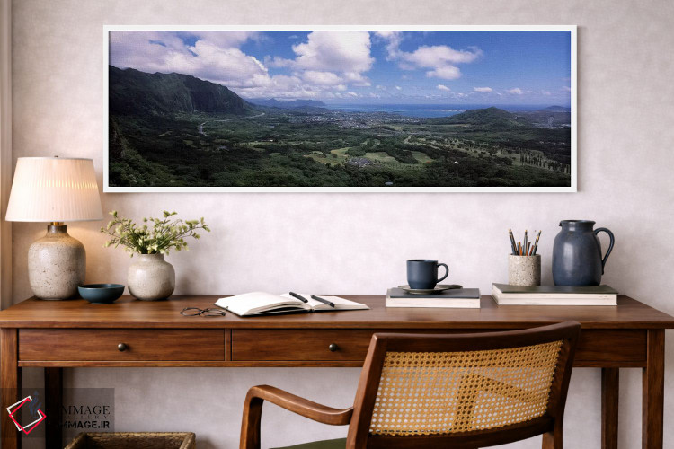 تابلو دکوراتیو Oahu, Hawaii, USA,نمای خلیج کانئوهه از نوانو پالی لوک ا… اثر پانورامیک ایمجز - D1W