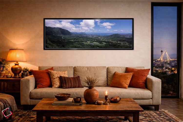 تابلو دکوراتیو Oahu, Hawaii, USA,نمای خلیج کانئوهه از نوانو پالی لوک ا… اثر پانورامیک ایمجز - D5B