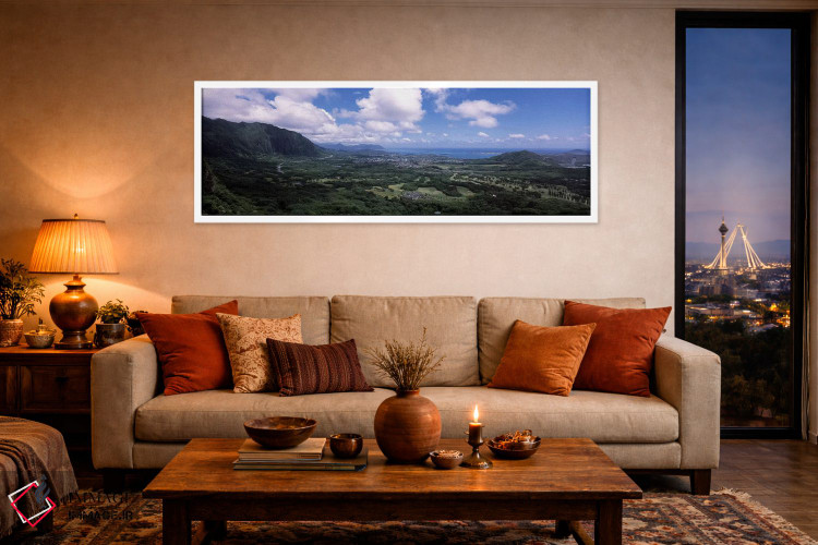 تابلو دکوراتیو Oahu, Hawaii, USA,نمای خلیج کانئوهه از نوانو پالی لوک ا… اثر پانورامیک ایمجز - D4W