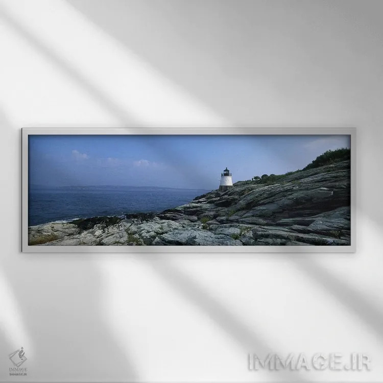 تابلو دکوراتیو Narragansett Bay, Newport, Rhode Island, USA,فانوس دریا… اثر پانورامیک ایمجز - نمای قابدار سفید