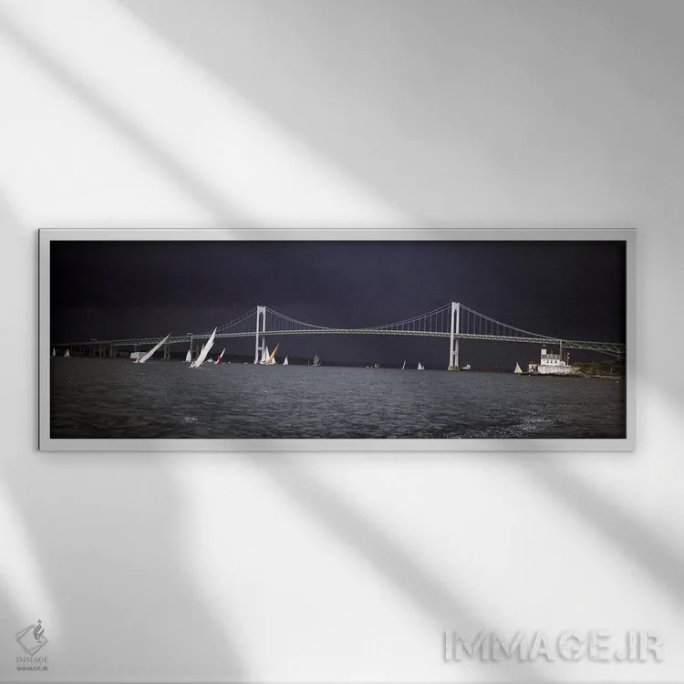 تابلو دکوراتیو Claiborne Pell Newport Bridge, Narragansett Bay, Newpor… اثر پانورامیک ایمجز - نمای قابدار سفید