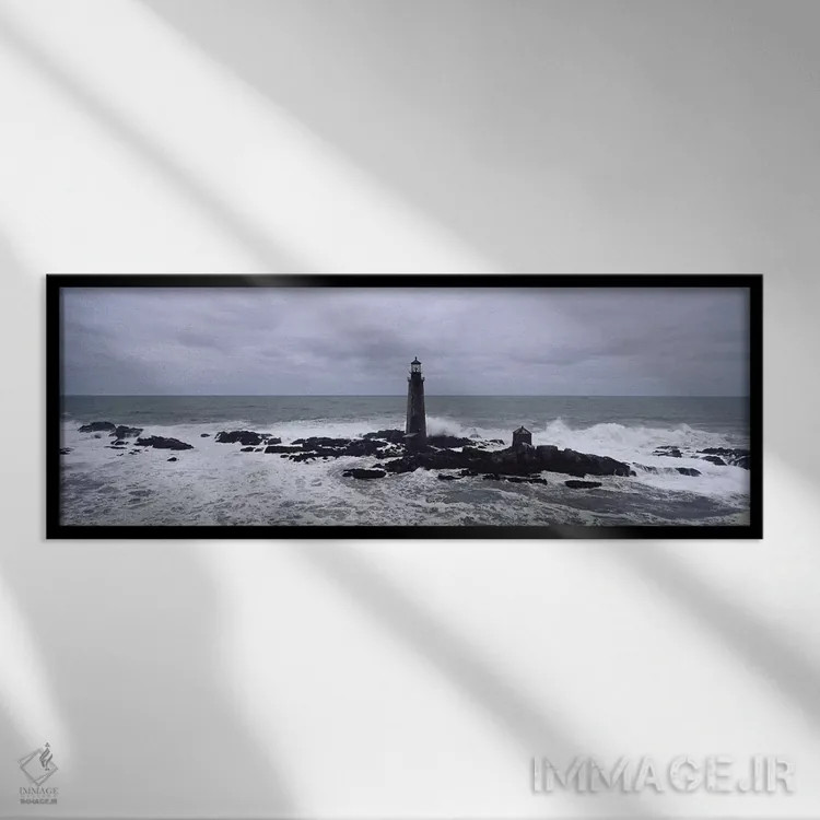 تابلو دکوراتیو Graves Light, Boston Harbor, Massachusetts, USA,فانوس د… اثر پانورامیک ایمجز - نمای قابدار مشکی