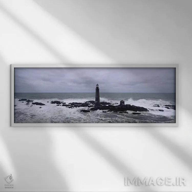 تابلو دکوراتیو Graves Light, Boston Harbor, Massachusetts, USA,فانوس د… اثر پانورامیک ایمجز - نمای قابدار سفید