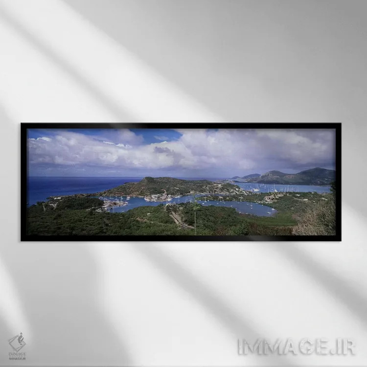 تابلو دکوراتیو Saint Paul Parish, Antigua and Barbuda,نمای هوایی بندره… اثر پانورامیک ایمجز - نمای قابدار مشکی