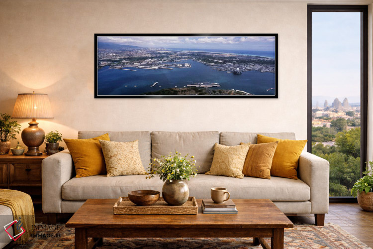 تابلو دکوراتیو Pearl Harbor, Honolulu, Oahu, Hawaii, USA,نمای هوایی بن… اثر پانورامیک ایمجز - D6B
