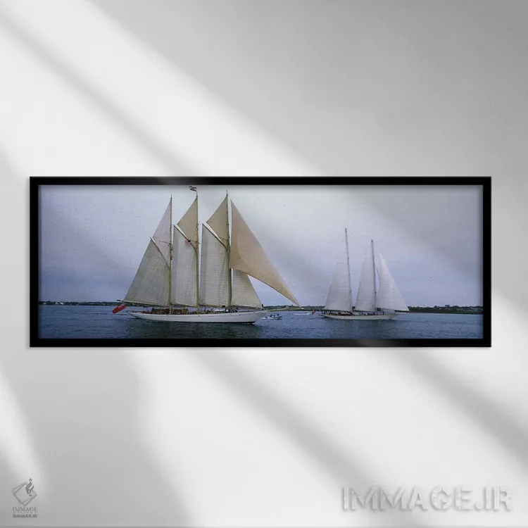 تابلو دکوراتیو Narragansett Bay, Newport, Rhode Island, USA,کشتی های ا… اثر پانورامیک ایمجز - نمای قابدار مشکی