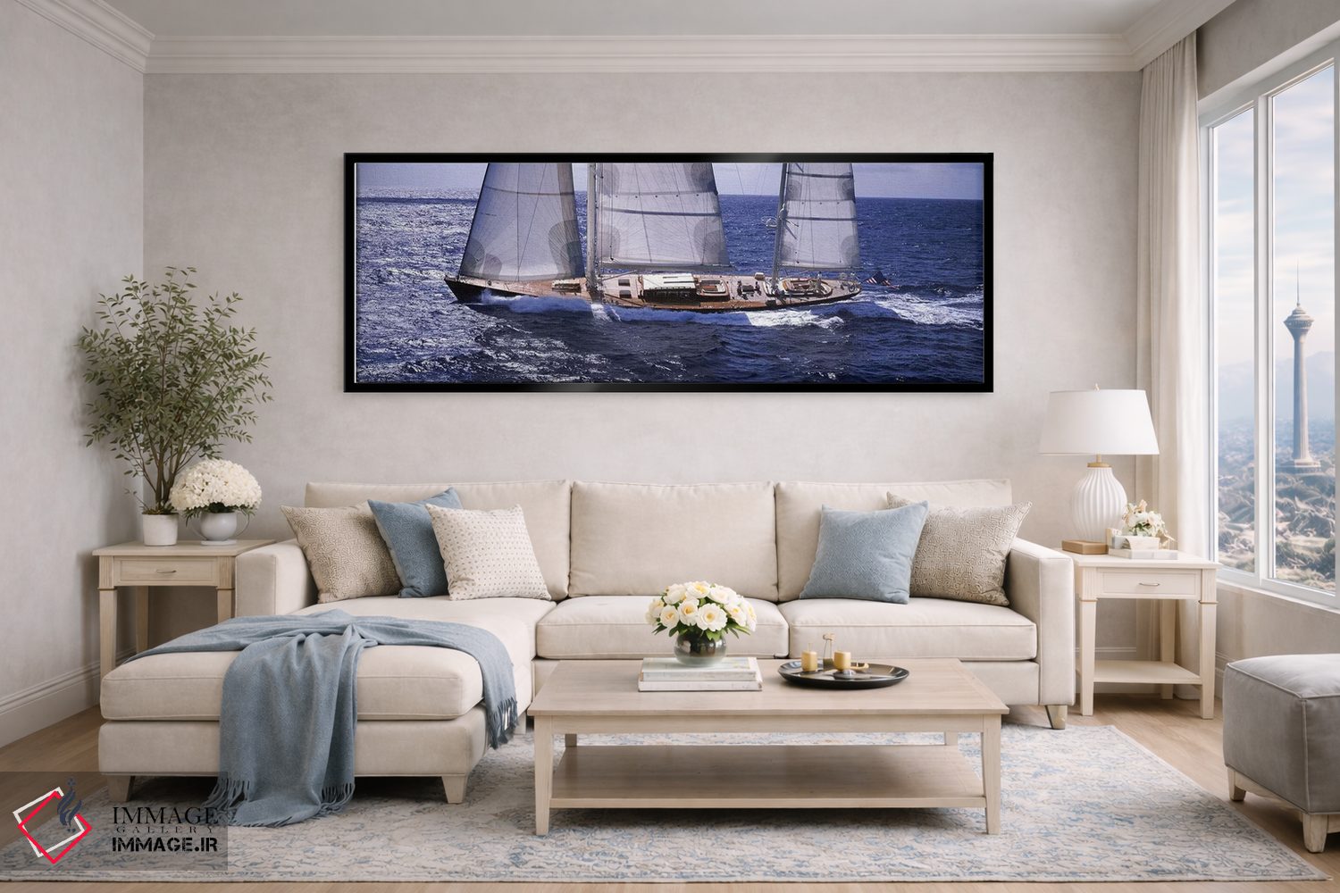 تابلو دکوراتیو قایق تفریحی در دریانوردی اثر پانورامیک ایمجز - D6B