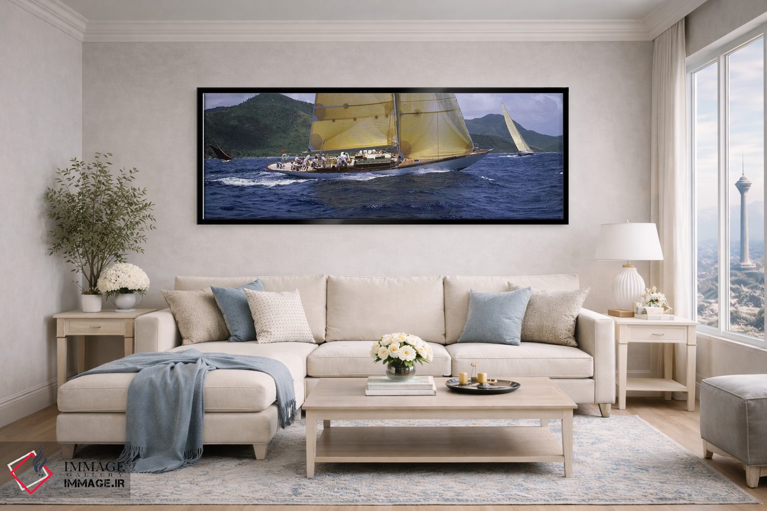 تابلو دکوراتیو Antigua, Antigua and Barbuda,مسابقه قایق تفریحی در دریا… اثر پانورامیک ایمجز - D6B