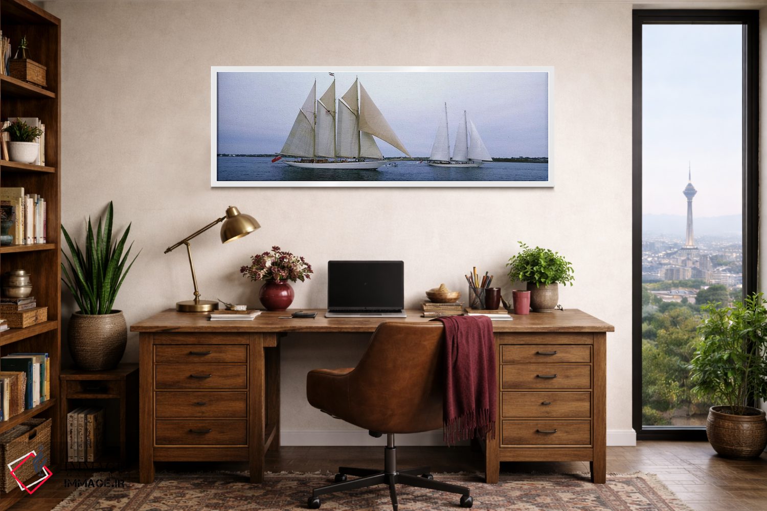 تابلو دکوراتیو Narragansett Bay, Newport, Rhode Island, USA,کشتی های ا… اثر پانورامیک ایمجز - D1W