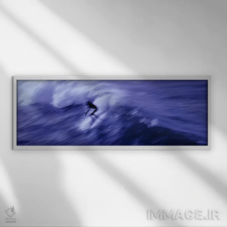 تابلو دکوراتیو USA,نمای بالا از شخصی در حال موج سواری در دریا، آمریکا اثر پانورامیک ایمجز - نمای قابدار سفید
