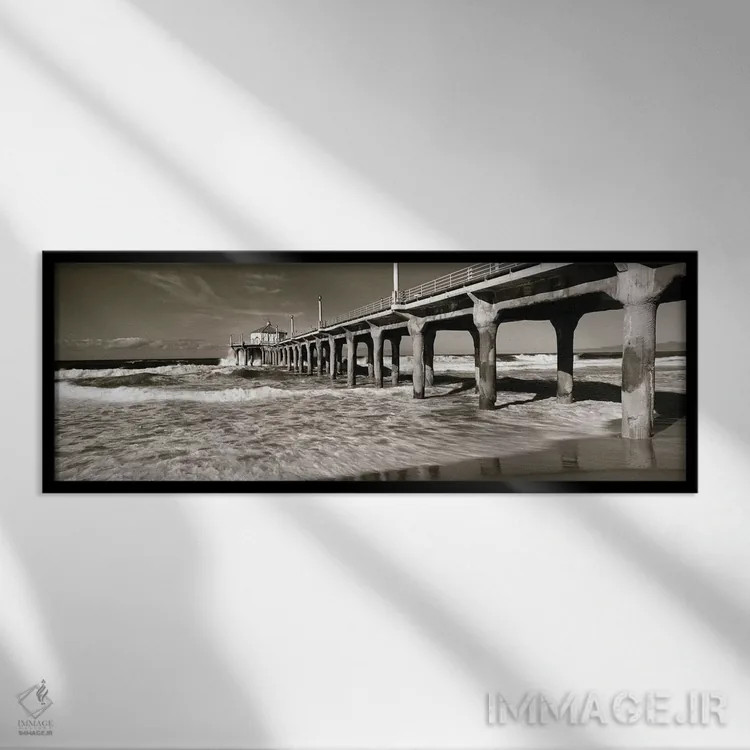تابلو دکوراتیو Manhattan Beach Pier, Manhattan Beach, Los Angeles Coun… اثر پانورامیک ایمجز - نمای قابدار مشکی