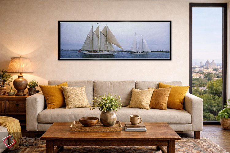 تابلو دکوراتیو Narragansett Bay, Newport, Rhode Island, USA,کشتی های ا… اثر پانورامیک ایمجز - D6B