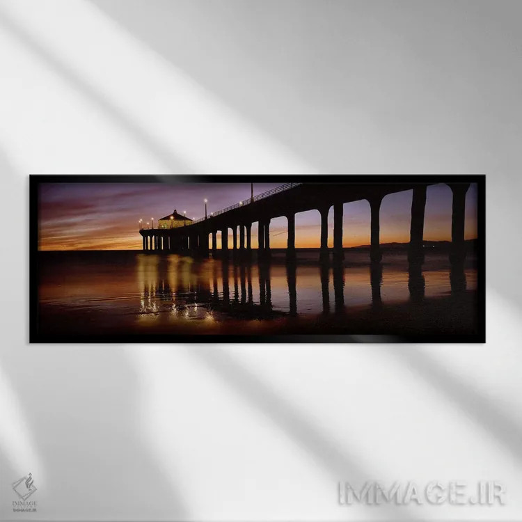 تابلو دکوراتیو Manhattan Beach Pier, Manhattan Beach, Los Angeles Coun… اثر پانورامیک ایمجز - نمای قابدار مشکی