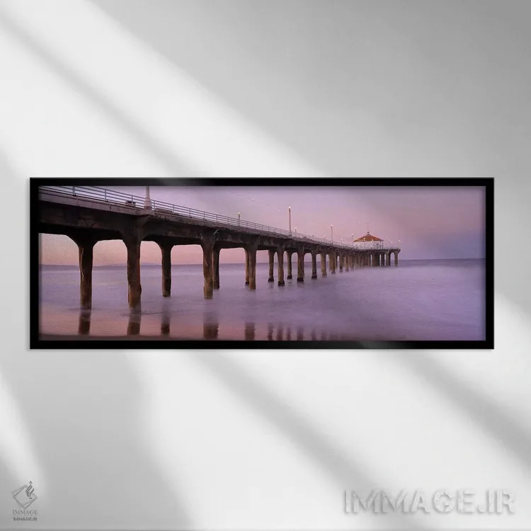 تابلو دکوراتیو Manhattan Beach Pier, Manhattan Beach, Los Angeles Coun… اثر پانورامیک ایمجز - نمای قابدار مشکی