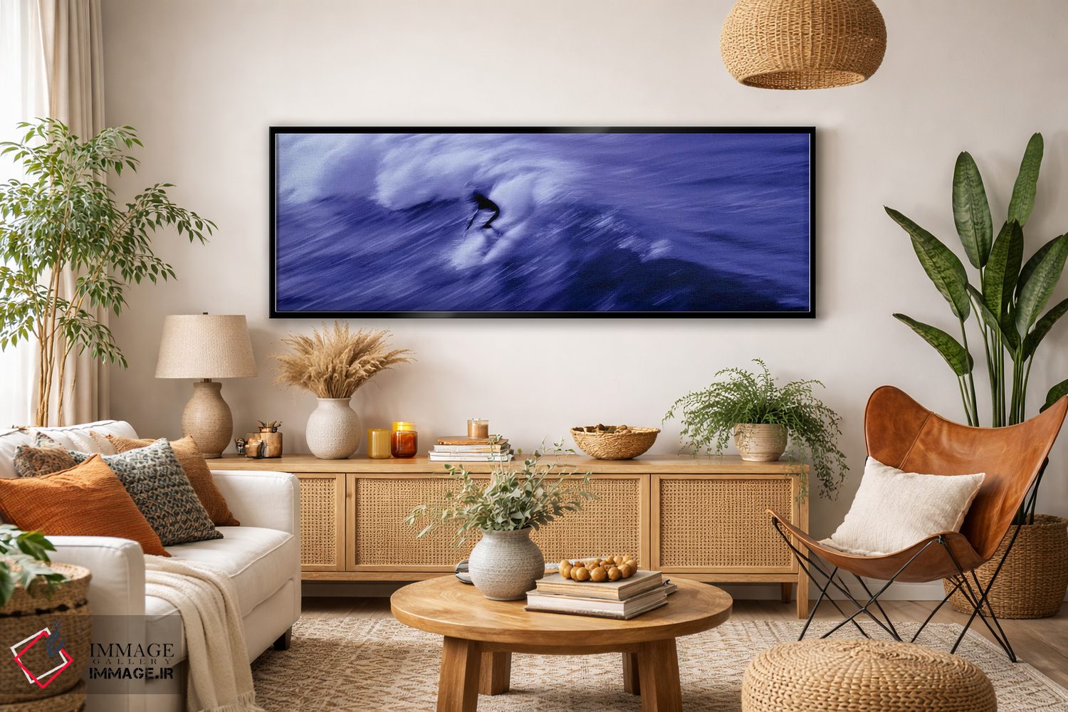 تابلو دکوراتیو USA,نمای بالا از شخصی در حال موج سواری در دریا، آمریکا اثر پانورامیک ایمجز - D4B