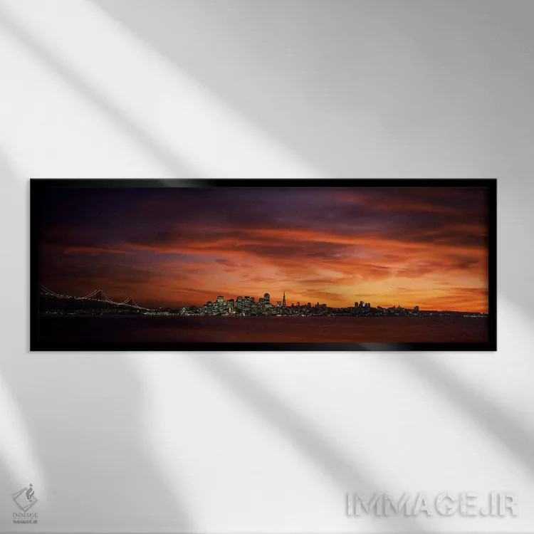 تابلو دکوراتیو View from Treasure Island, San Francisco, California, U… اثر پانورامیک ایمجز - نمای قابدار مشکی