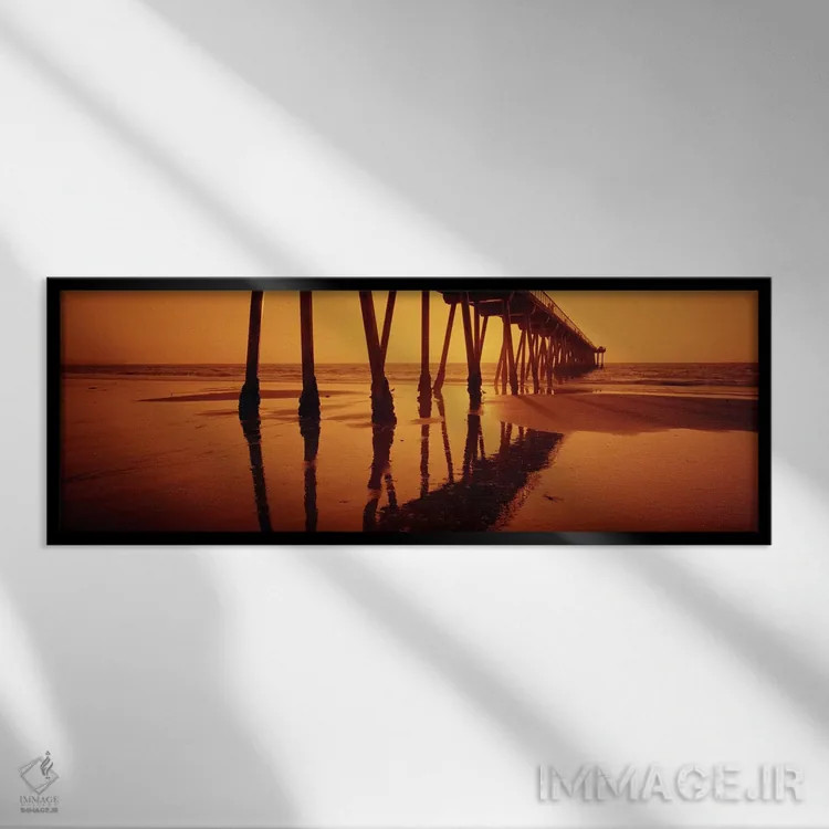 تابلو دکوراتیو Hermosa Beach Pier, Hermosa Beach, California, USA,سیلو… اثر پانورامیک ایمجز - نمای قابدار مشکی