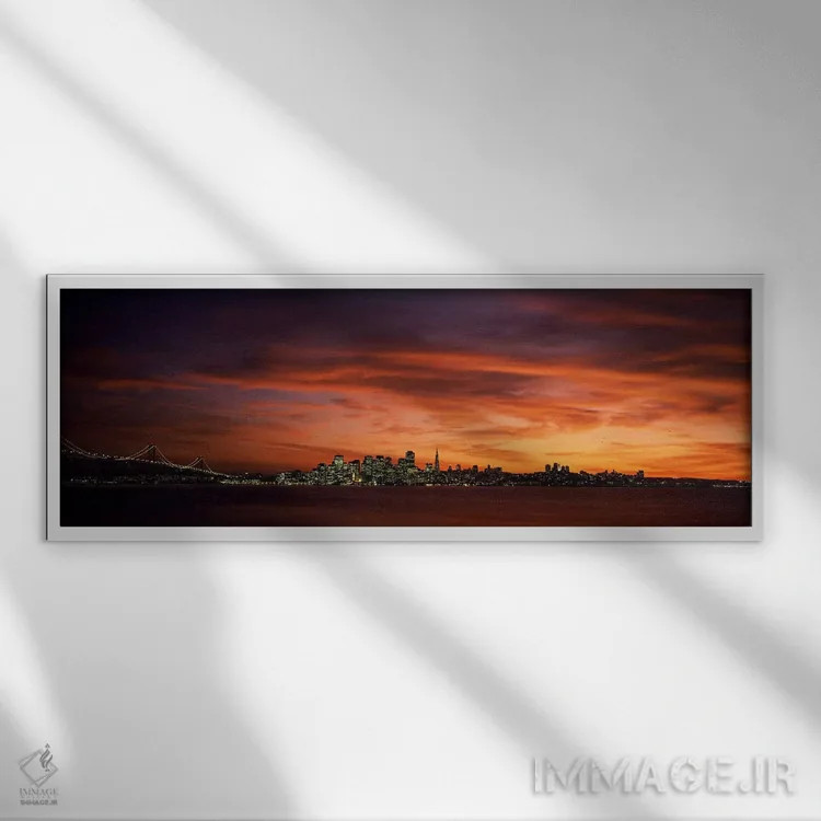 تابلو دکوراتیو View from Treasure Island, San Francisco, California, U… اثر پانورامیک ایمجز - نمای قابدار سفید