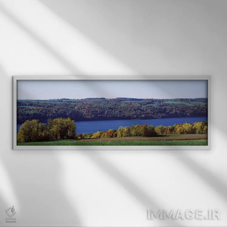 تابلو دکوراتیو Owasco Lake, Finger Lakes, New York State, USA,درختان ک… اثر پانورامیک ایمجز - نمای قابدار سفید