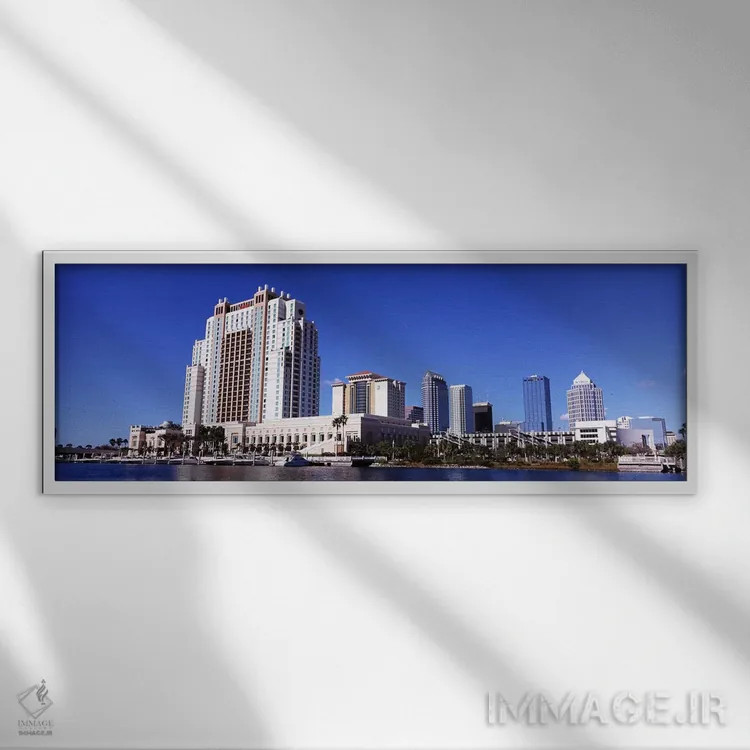 تابلو دکوراتیو Tampa, Hillsborough County, Florida, USA,آسمان خراش های… اثر پانورامیک ایمجز - نمای قابدار سفید