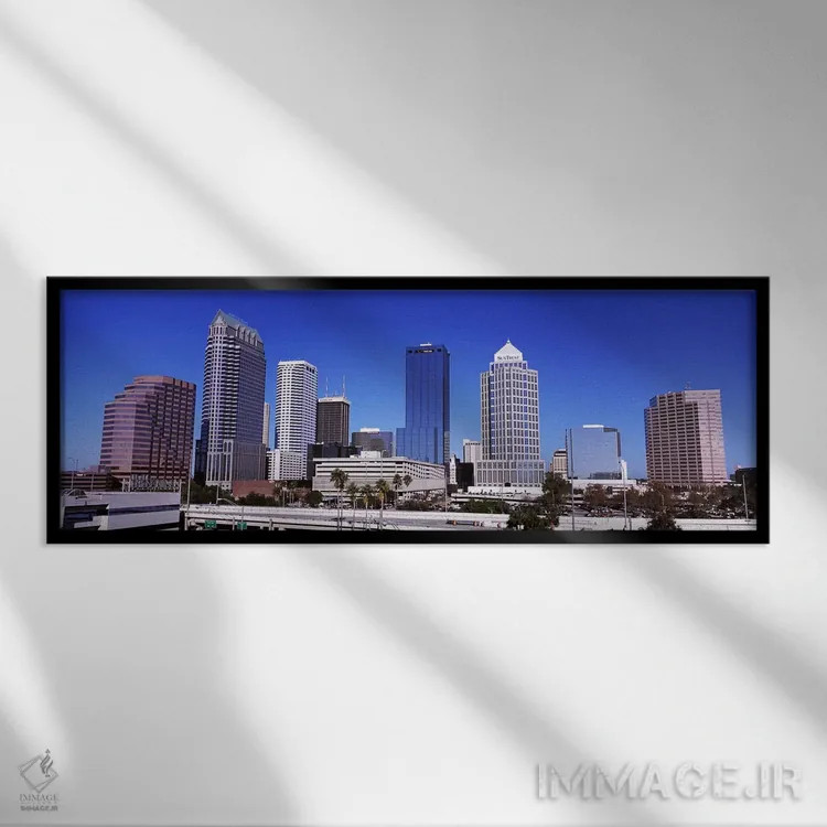 تابلو دکوراتیو Tampa, Florida, USA,آسمان خراش ها در شهر، تامپا، فلورید… اثر پانورامیک ایمجز - نمای قابدار مشکی