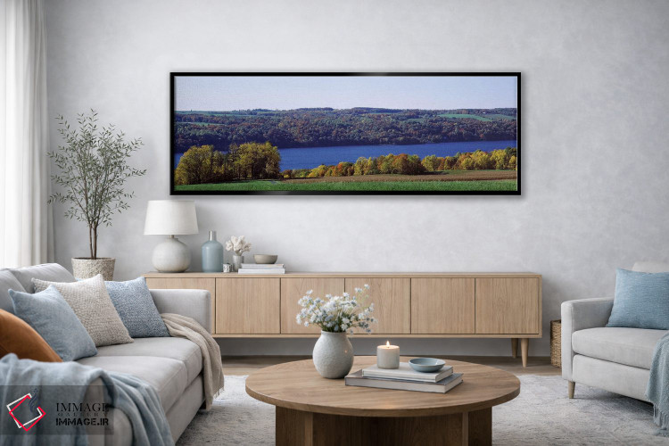 تابلو دکوراتیو Owasco Lake, Finger Lakes, New York State, USA,درختان ک… اثر پانورامیک ایمجز - D4B
