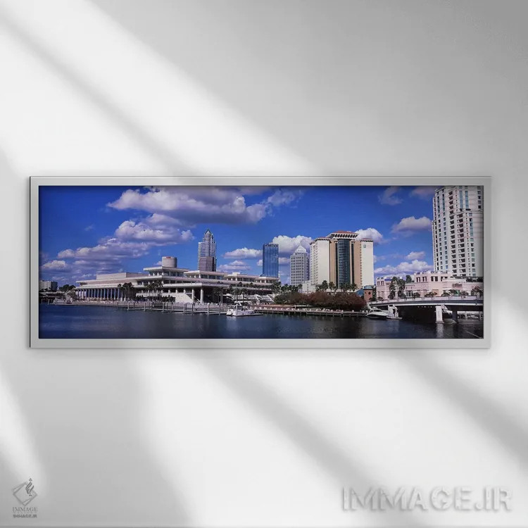 تابلو دکوراتیو Tampa, Hillsborough County, Florida, USA,ساختمان ها در… اثر پانورامیک ایمجز - نمای قابدار سفید