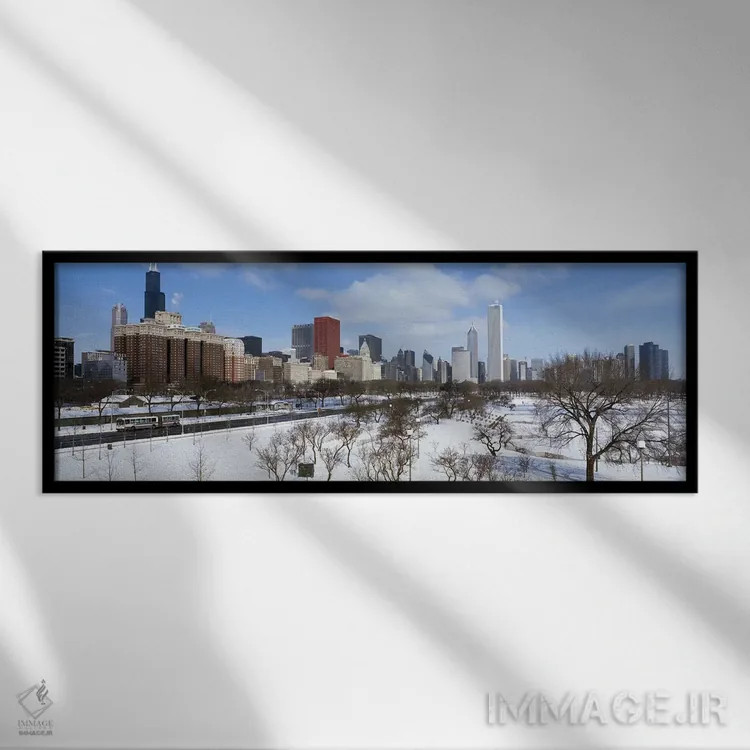 تابلو دکوراتیو South Michigan Avenue, Chicago, Illinois, USA,آسمان خرا… اثر پانورامیک ایمجز - نمای قابدار مشکی