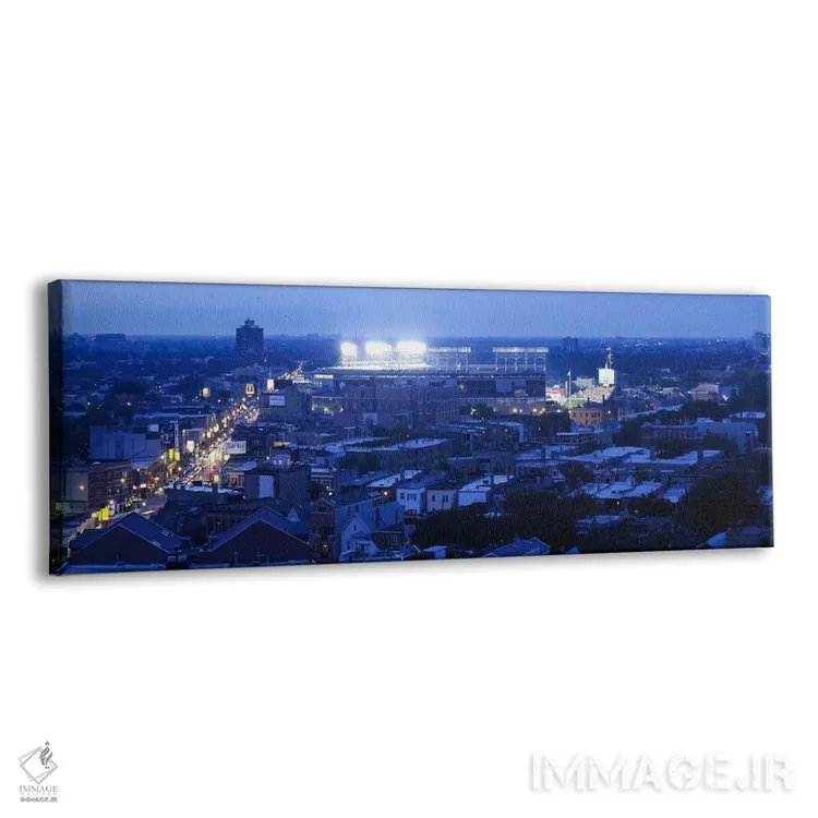 تابلو دکوراتیو Chicago, Illinois, USA,نمای هوایی از شهر، استادیوم ریگل… اثر پانورامیک ایمجز - نمای پرسپکتیو محصول