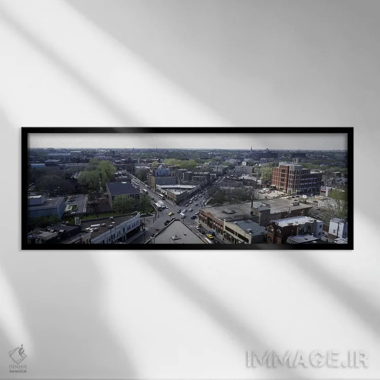 تابلو دکوراتیو Lincoln Avenue, Halsted Avenue, Chicago, Illinois, USA… اثر پانورامیک ایمجز - نمای قابدار مشکی