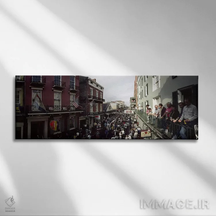 تابلو دکوراتیو Mardi Gras, New Orleans, Louisiana, USA,گروه مردمی شرکت… اثر پانورامیک ایمجز - نمای روبهرو روی دیوار