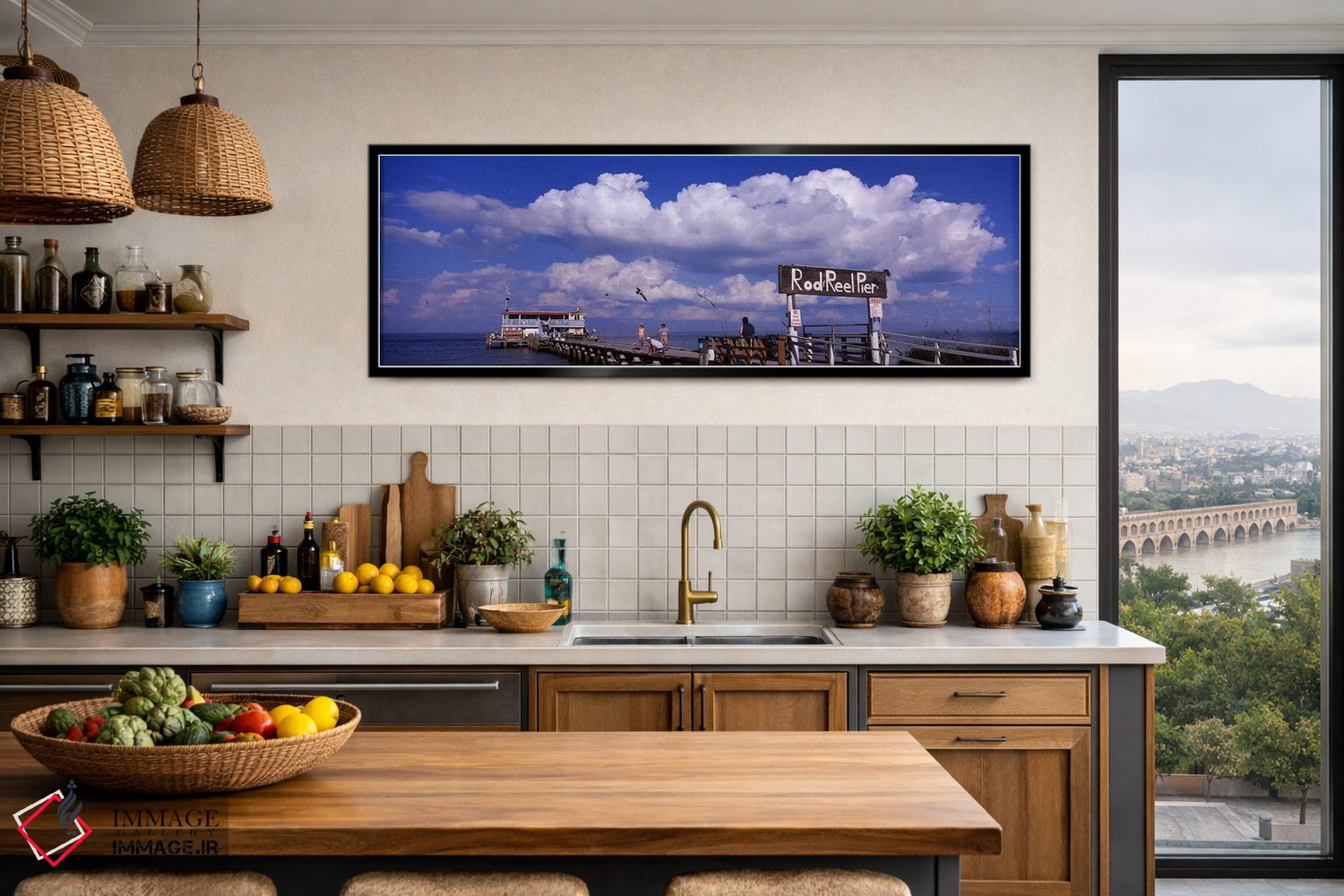 تابلو دکوراتیو Rod and Reel Pier, Tampa Bay, Gulf of Mexico, Anna Mari… اثر پانورامیک ایمجز - D3B