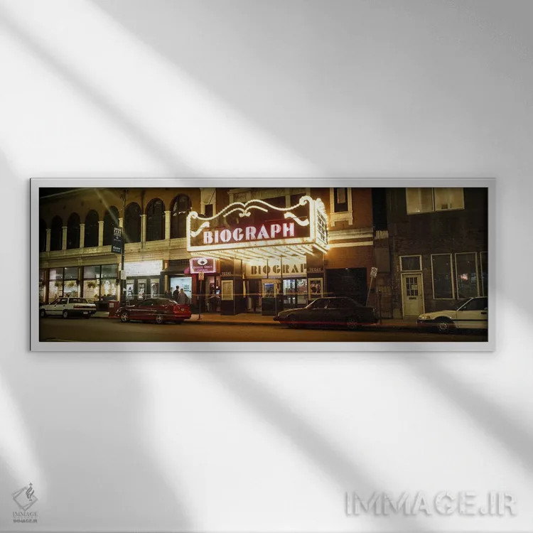 تابلو دکوراتیو Lincoln Avenue, Chicago, Illinois, USA,تئاتر روشن در شب… اثر پانورامیک ایمجز - نمای قابدار سفید