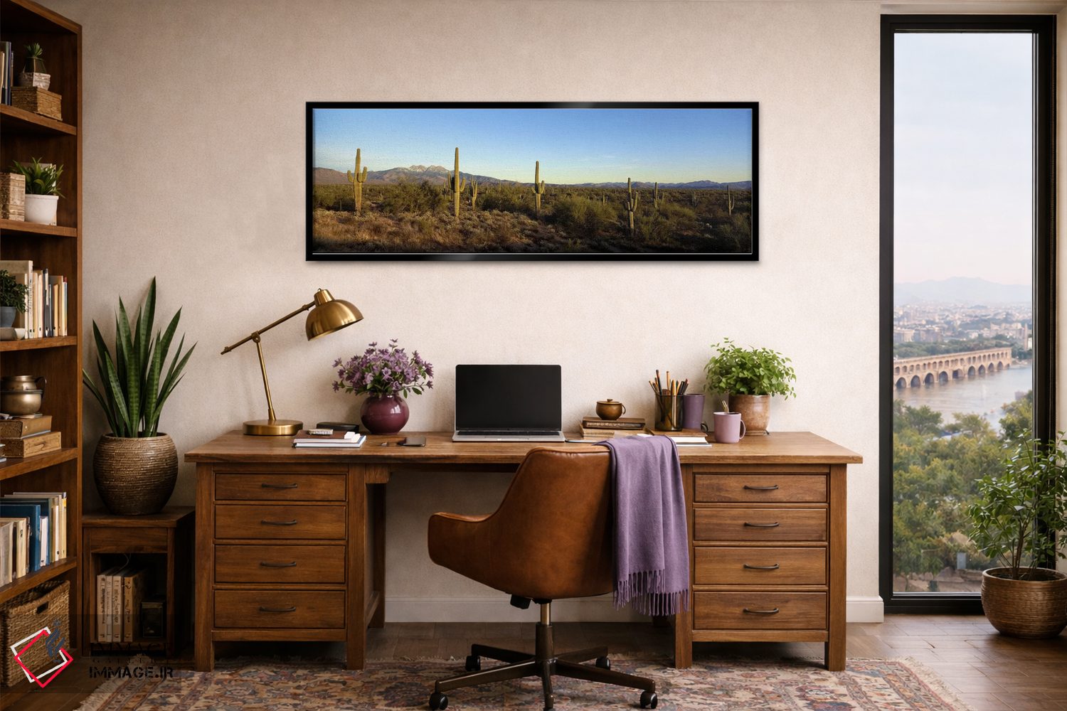 تابلو دکوراتیو Maricopa County, Arizona, USA,منظره بیابانی با چهار قله… اثر پانورامیک ایمجز - D2B