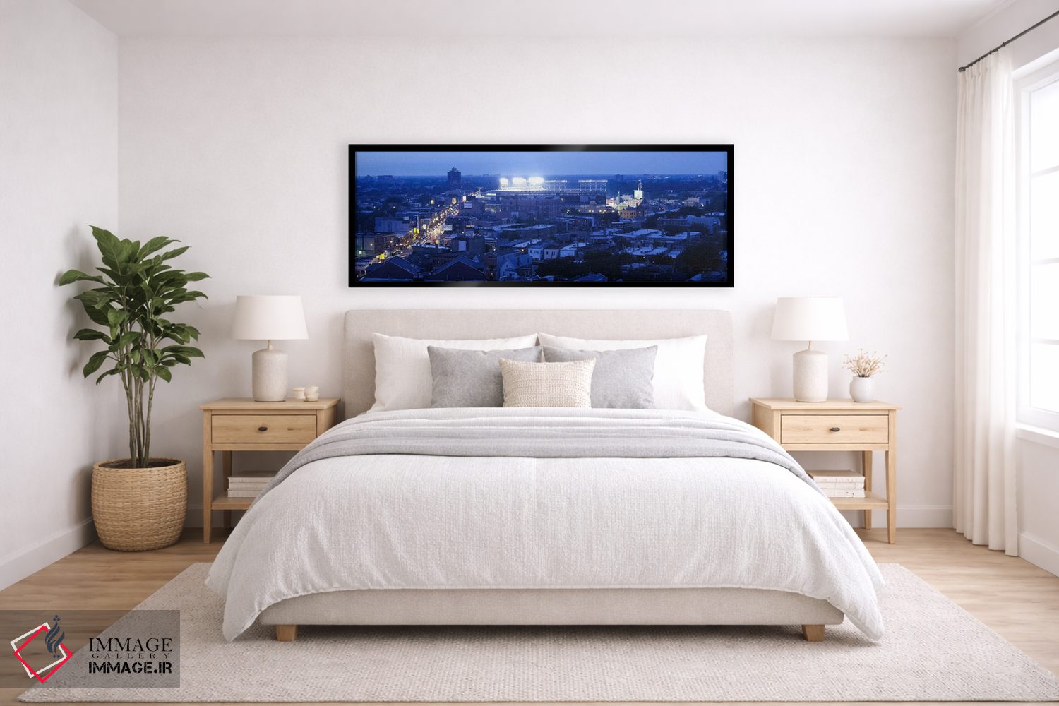 تابلو دکوراتیو Chicago, Illinois, USA,نمای هوایی از شهر، استادیوم ریگل… اثر پانورامیک ایمجز - D6B