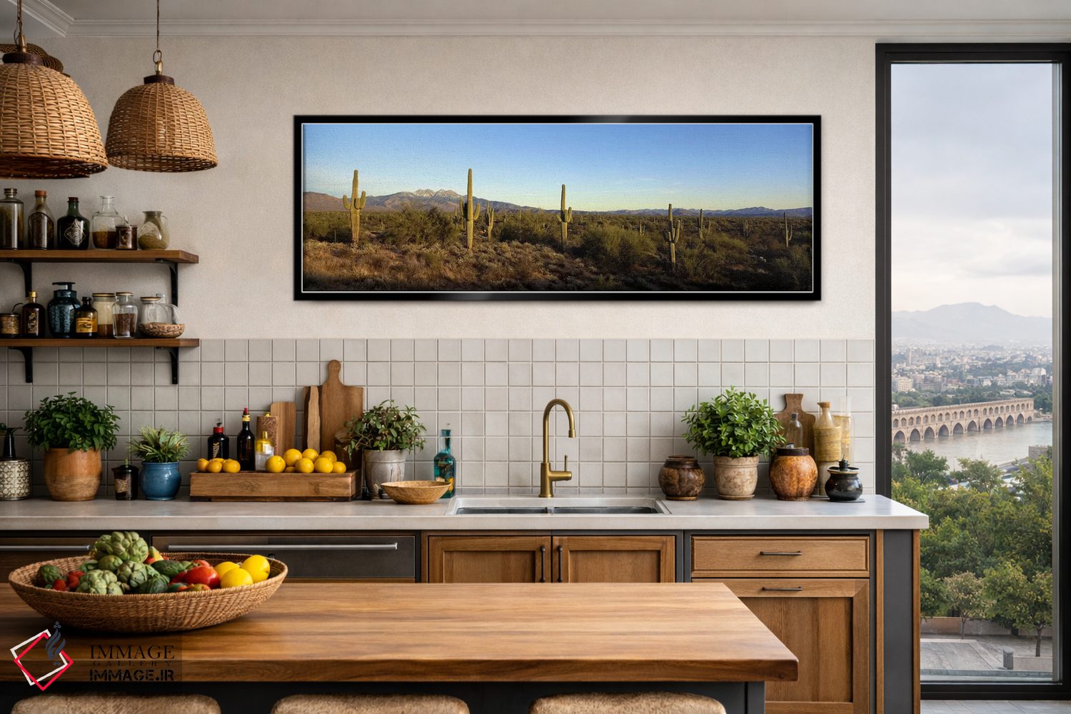 تابلو دکوراتیو Maricopa County, Arizona, USA,منظره بیابانی با چهار قله… اثر پانورامیک ایمجز - D3B
