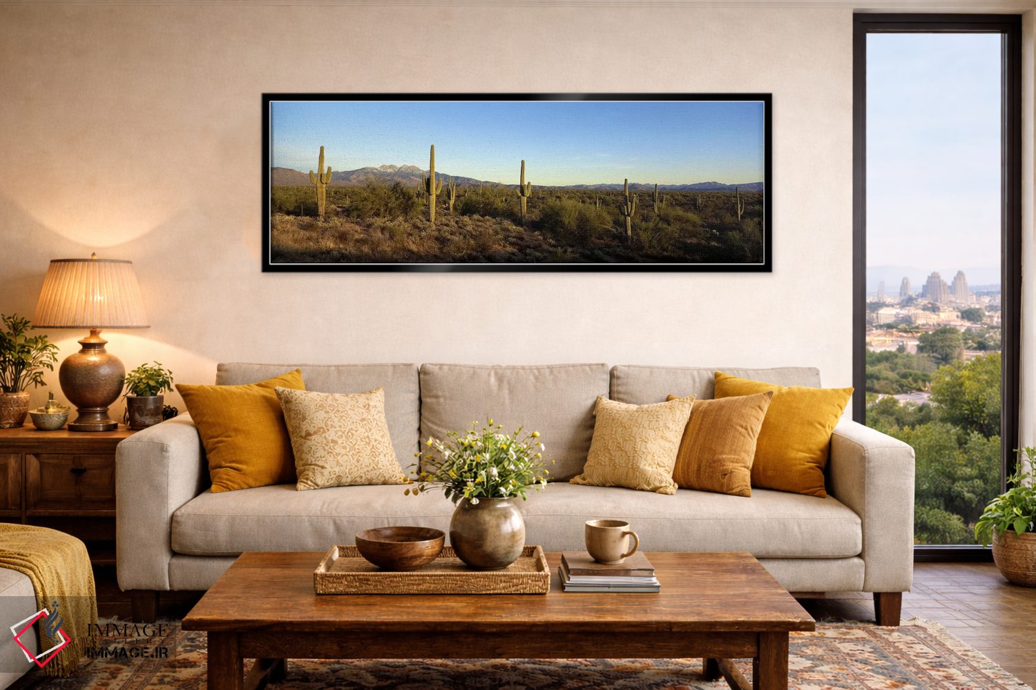 تابلو دکوراتیو Maricopa County, Arizona, USA,منظره بیابانی با چهار قله… اثر پانورامیک ایمجز - D6B