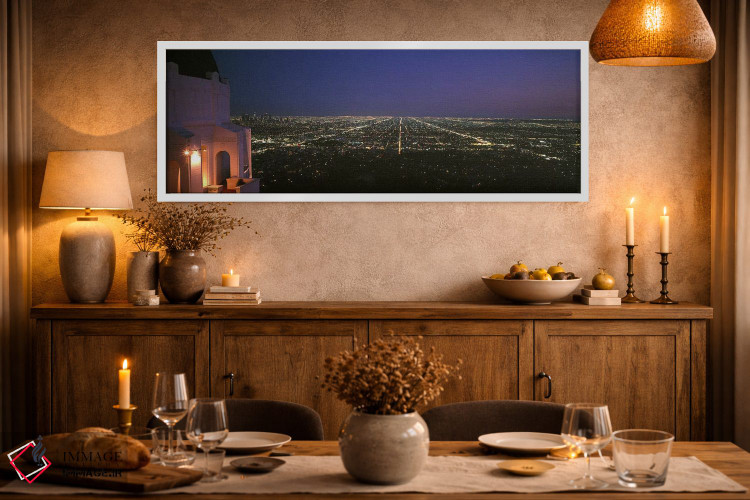 تابلو دکوراتیو Los Angeles County, California, USA,نمای شبانه زاویه با… اثر پانورامیک ایمجز - D2W
