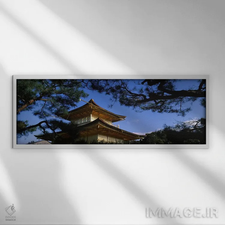 تابلو دکوراتیو Kinkaku-ji Temple, Kyoto City, Kyoto Prefecture, Kinki… اثر پانورامیک ایمجز - نمای قابدار سفید