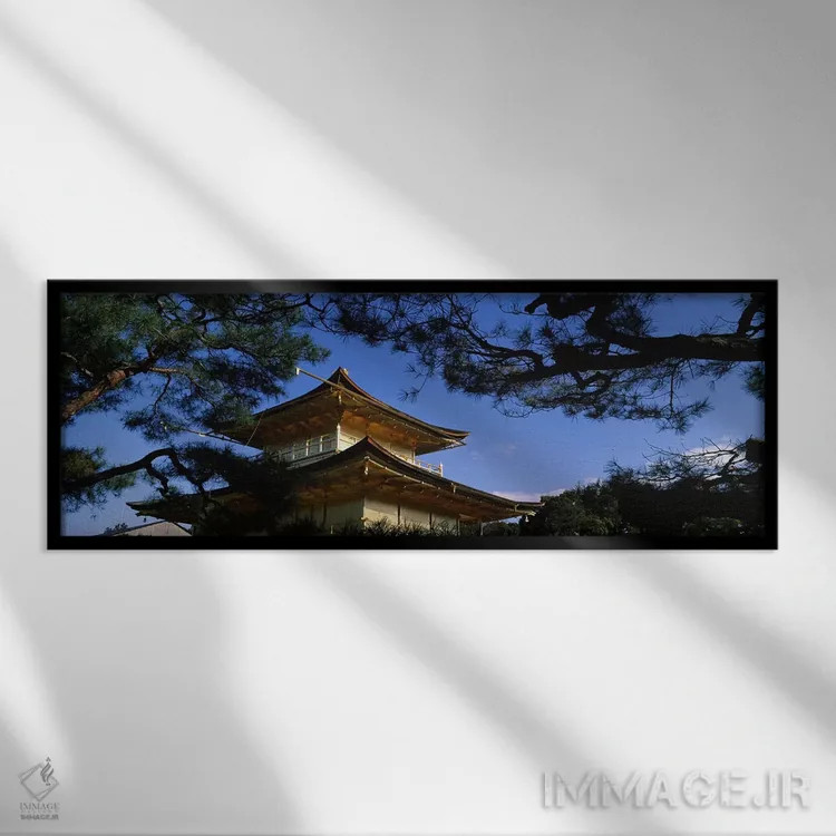 تابلو دکوراتیو Kinkaku-ji Temple, Kyoto City, Kyoto Prefecture, Kinki… اثر پانورامیک ایمجز - نمای قابدار مشکی