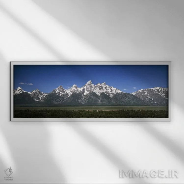 تابلو دکوراتیو Teton Point Turnout, Teton Range, Grand Teton National… اثر پانورامیک ایمجز - نمای قابدار سفید
