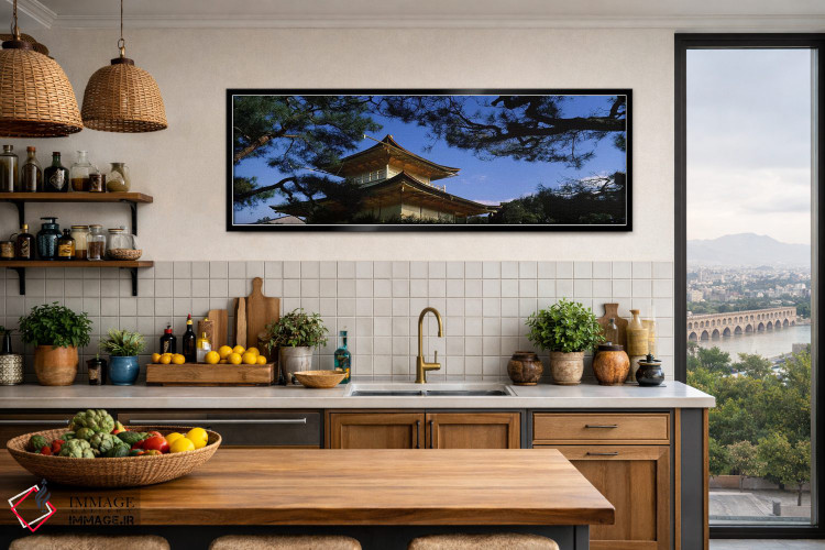 تابلو دکوراتیو Kinkaku-ji Temple, Kyoto City, Kyoto Prefecture, Kinki… اثر پانورامیک ایمجز - D4B