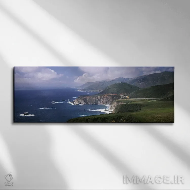 تابلو دکوراتیو Big Sur, California, USA,منظره ساحلی با نمای دور از پل… اثر پانورامیک ایمجز - نمای روبهرو روی دیوار