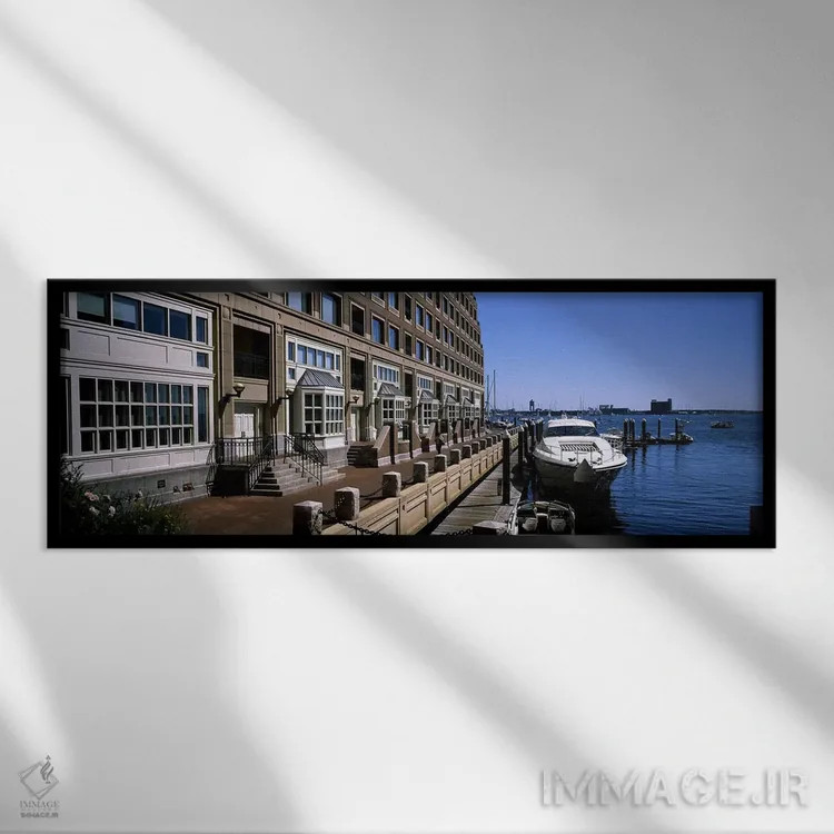 تابلو دکوراتیو Boston Harbor, Boston, Suffolk County, Massachusetts, U… اثر پانورامیک ایمجز - نمای قابدار مشکی