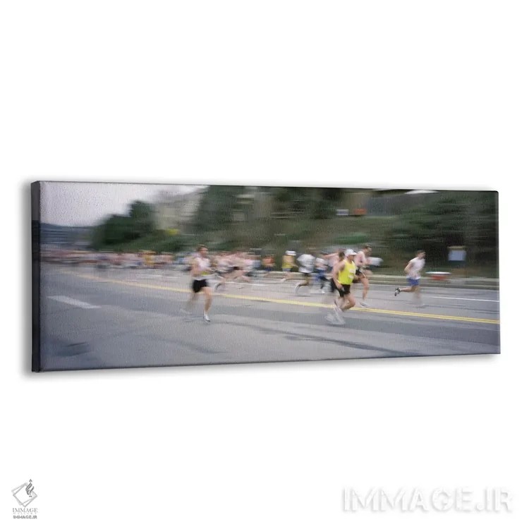 تابلو دکوراتیو Boston Marathon, Washington Street, Wellesley, Norfolk… اثر پانورامیک ایمجز - نمای پرسپکتیو محصول
